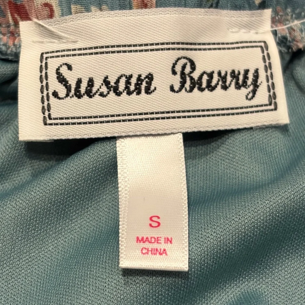 Elegant Floral Tiered Elastic Waist Midi Skirt in Teal - Picture 2 of 5